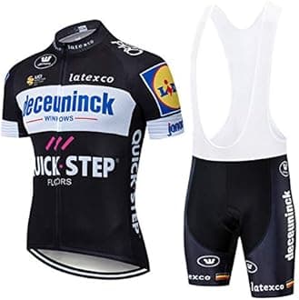 Men's Pro Summer Cycling Clothes, Short Sleeve Cycling Jersey and Bicycle Braces with 5D Gel Padded