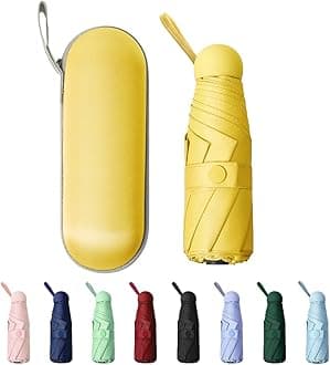 TIME LOVER Mini Windproof Folding Travel Umbrella, Sun & Rain Umbrellas, Compact Portable for Women Men Multiple Colors