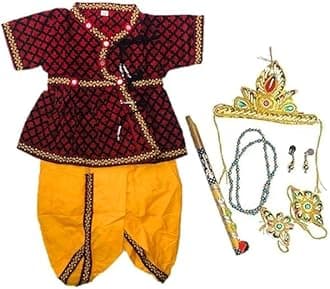 PK HUB Boy's Ethnic Traditonal Design Cotton Dhoti Kurta Chaniya Choli Set for Festival, Occasional Day - (Pack of 1)