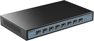 SODOLA 8 Port 10G Web Managed Switch, 8X10G SFP+ Ports, Link Aggregation/QoS/VLAN/IGMP, Wall Mounted Fanless 10Gb Multi-gig Network Switch（SFP Ports Only