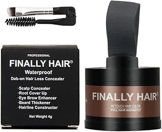Finally Hair (Pure White) - Dab-on Loss Concealer, line Creator, Eye Brow Enhancer, and Beard Filler. For thicker hair use it first then apply our hair fibres. (Pure White)