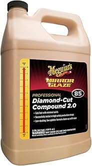 Meguiar’s Diamond Cut Compound 2.0 M8501, Low-Swirl Car Compound for High-Solids Paints, Safe and Effective on Glossy Paints, Features Low-Dusting, Low-Splatter Formula for Easy Clean-up, 1 Gal