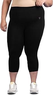 Tailored Cut & Classic Fit Coloured Cotton Capri Leggings for Women