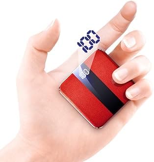 Bscame Power Bank 20000M The Smallest and Lightest 10000mAh External Battery Ultra-Compact High-Speed Charging Technology USB-C Portable Charger for iPhone, Samsung Galaxy and More (Red)