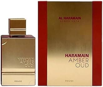 Al Haramain Amber Oud Rouge Eau de Parfum Spray for Men, 4 Ounce