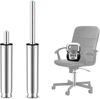 MASTERY MART Office Chair Gas Lift Cylinder Replacement, Heavy Duty 450 LBs/ 204 KGs, Universal Size Fits Most Office Chair and Swivel Chair, 5'' Length Extension,Highest End Class 4 (Polished Steel)