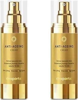 Brinton d’experts Anti-Aging Cream with Retinol, Hyaluronic Acid, Glutathione, Moringa & Camelina | Reduces Wrinkles, Fine Lines & Age Spots | Firms & Lifts Skin | For All Skin Types | 30 g x 2
