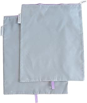 MUMI Shoe Bags - Shoe Organizer Travel Shoe Bag - Gym and Closet Shoe Storage Organizer Bags - 12 x 15 inches Shoe Bag for Storage Set of 2, Purple, small