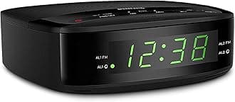 Radio Alarm Clocks for Bedrooms, LED Display, Easy Snooze, Sleep Timer, Alarm Clock Radio w/Battery Backup Bedroom Clock Black (Batteries not Included)