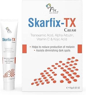 Fixderma 10% Tranexamic Acid + 2% Kojic Acid + 1% Arbutin SKARFIX -TX Face Cream | Pigmentation Removal Cream | Uneven Skin Tone, Reduces Dark Spots and Blemishes - 15 gm