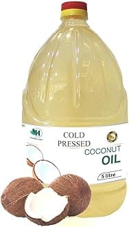 Healthy Roots 5L Cold Pressed Coconut Oil (Virgin, Chekku/Ghani) - 5 Litre Wood Pressed Coconut Oil for cooking