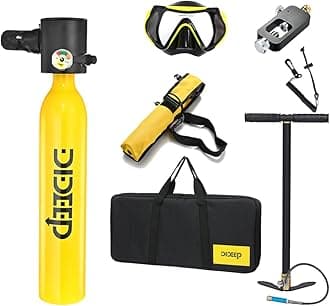 Dive Portable lungswith Dot Certified Reusable Diving Tank Kit 0.5L Capacity Mini Scuba Diving Tanks That Support 5-10 Minutes of Underwater Breathing Dive Portable Lungs for Diving