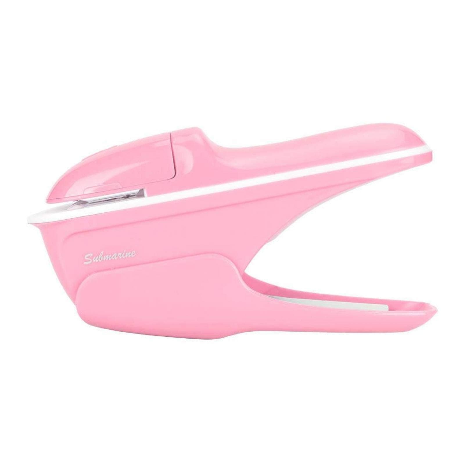 Stapleless Stapler, Pink Staple Free Stapler No Staple Stapling Machine Paper Binding Hand Tool for Office School, Comfortable Handle