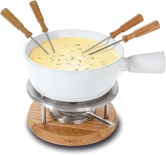 Boska 340029 Bianco Fondue Pot, White, 11.4 x 8.9 x 7.5 inches (290 x 225 x 190 mm), 33.8 fl oz (1 L)