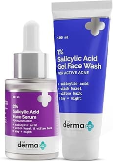 The Derma Co Anti-Acne Regimen Combo - 1% Salicylic Acid Gel Face Wash (100 ml) + 2% Salicylic Acid Serum (30 ml)