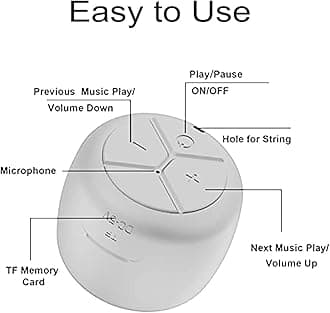 Waterproof Bluetooth Speaker Wireless Speaker Mini Portable Speaker Brief Design IPX7 Smallest Waterproof Speaker TF Card Play Support for Outdoor Use, Shower, Party, Hiking (Gray)