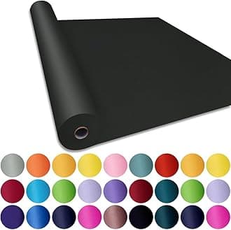 SMART&CASUAL 48" x 2,520" (210') Black Kraft Craft Paper Roll for Gift Wrapping Bulletin Board Bouquet Flower Kids Art Packing Parcel Table Covering 80GSM 55LB (Black, 48" x 210')