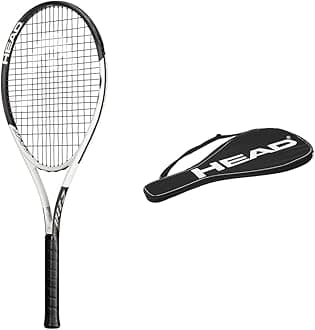 Geo Speed Adult Tennis Racket - Pre-Strung Head Light Balance 27.5 Inch Racquet & Tennis Racquet Cover Bag - Lightweight Padded Racket Carrying Bag w/Adjustable Shoulder Strap