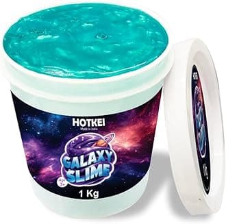 HOTKEI (1 Kg) Green Galaxy Slime for Kids DIY Fruit Scented Metallic Magic Toy Slimy Slime Gel Jelly Putty Art Toys Birthday Gift Box for Boys Girls 3 to 10 Years