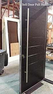 104 Modern Marine Grade 316 Stainless Steel Entrance Entry Commercial Office Store Front Timber Wood Glass Door Pull Push Handles Double-Sided (64 Inches /1600x38mm, Brushed 316 Grade)