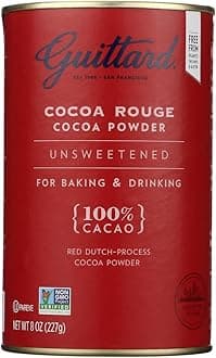 E Cocoa Powder, Unsweetened Rouge Red Dutch Process Cocoa, Two (2) 8oz Cans