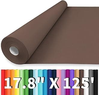 Vanhench 17.8" x 1500" (125') Coffee Brown Wrapping Paper, Solid Color Kraft Craft Paper for Birthday Gift Wrapping Floral Bouquet Packing, for Poster Bulletin Board, School Supplies for Kids
