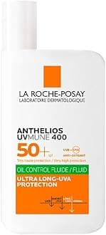 Anthelios UVMune 400 Oil Control Fluid Sunscreen SPF 50+ for Men/Women; Dermatologically-Tested Sunblock for Sensitive Oily Skin 50ML