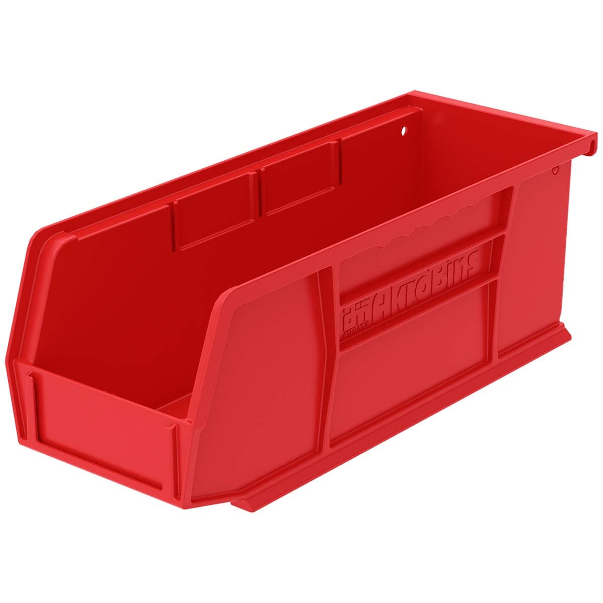 Akro-Mils30224 AkroBins Plastic Storage Bins, Space-Saving Stackable Bins, Garage Organization Bins, Pantry Organization, Craft Storage, 11-Inch x 4-Inch x 4-Inch, Red, 12-Pack