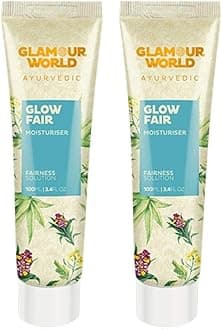 GLAMOUR WORLD Ayurvedic Glow Fair Moisturiser Cream - Ayurvedic Moisturizer For Dry Skin Types - Natural Fairness Solution - 100Ml (Pack Of 2)| Moisturises Skin Leaving It Glowing And Bright