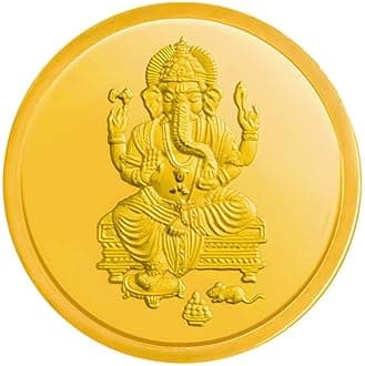 Kalyan Jewellers 24K (999) Purity Lord Ganesh Gold Coin 1 Gms