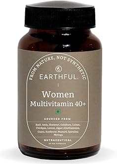 Earthful Multivitamin for Women 40+, 50+, Nearing Menopause | Improved Immunity, Hormonal Health, Skin, Hair & Bone Health | Plant Based with 12 Vital Vitamins, Herbs | 60 Capsules