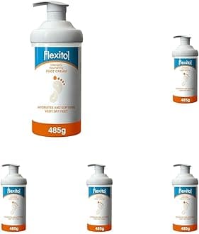 Flexitol Intensely Nourishing Foot Cream, Quick Absorbing, Vitamin E-Enriched Formula to Hydrate, Soften, and Moisturise Very Dry Feet and Legs, Maintain Smooth Feet| 1 x 485g (Pack of 5)
