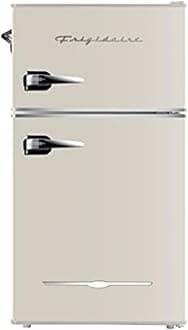 Frigidaire EFR840-Cream EFR840 Retro Mini Fridge with Freezer & Side Bottle Opener-Small 2 Door Refrigerator for Office Bar or College Dorm Room-3.1 Cu Ft (Cream)