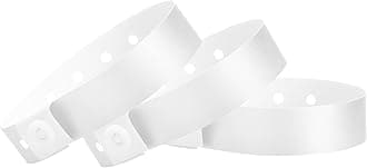 100 WristCo White Plastic Wristbands for Events – Extended Wear, Secure Snap Prevents Reuse – Premium-Grade Bracelets for Hospital & Medical ID, Party & VIP Identification