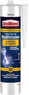 UniBond Speed Seal Sealant, Fast Drying White Silicone Sealant, Water & Mould-Resistant Bathroom Sealant, Bath Sealant for Hygienic Seals, 1x291g Cartridge