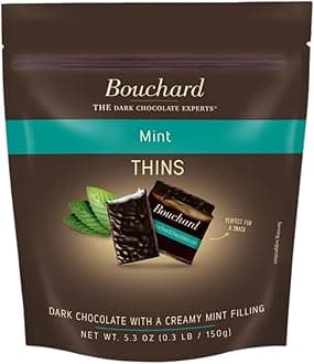 Bouchard Dark Chocolate Mint Thins (72% Cacao) 5.3 OZ (.3 LB/150g)