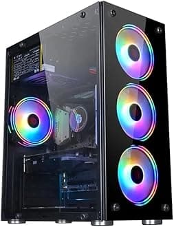 Gaming Computer Desktop Pc Core i7-2600 CPU/HD 2000 Graphics/16GB Ram/HDMI/VGA/Ethernet/RGB Cabinet/Windows 10 Pro/Wi-fi (256GB SSD/1TB HDD)