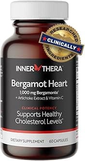 Bergamot Heart -1000mg Certified Citrus Bergamot - Extra Strength Polyphenols - Cardiologist Developed & Clinically Proven - Bergamot Supplement for High Cholesterol & Heart Health
