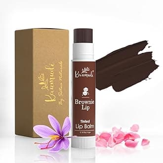 Handmade & Natural Lip Balm for Women & Men with Rose Damascena & Saffron Essential Oil (Brownie Lip)