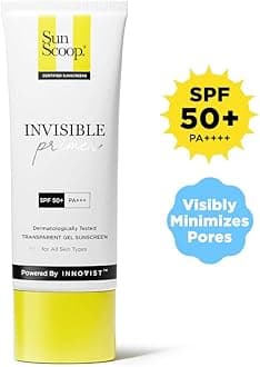 SunScoop Invisible Primer Sunscreen 45g | Transparent Velvety Primer Like Finish | Minimises Pores | Gives flawless base for Makeup | Added SPF 50+ PA++++ Protection (Pack of 2)