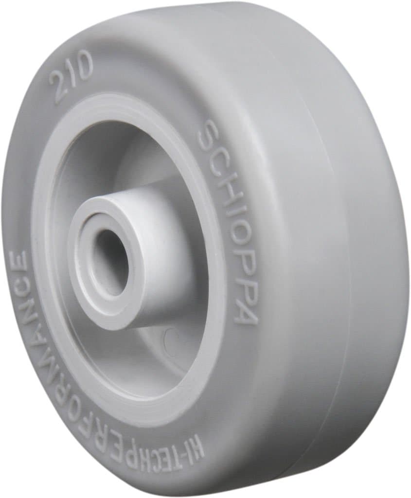 R.210 SP 2" Diameter x 3/4" Width Extra Soft Thermoplastic Rubber Wheel, Flat Tread, Wheel Only, 1/4" Axle, Light Gray,1 Count (Pack of 1)