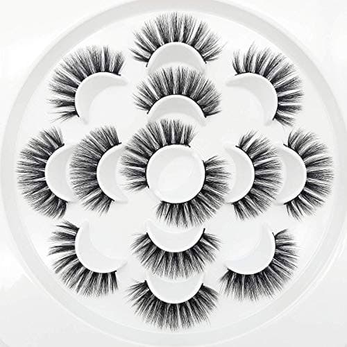 3D Wispies False Eyelashes Dramatic Lashes Bulk Extensions With Volume for Girl/Men Makeup Handmade Soft Eyelash,7PACK