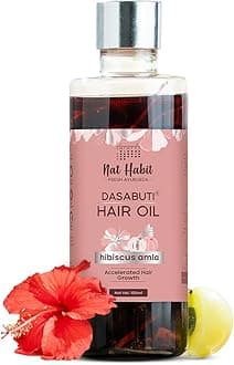 Nat Habit Hibiscus Amla Winter Hair Oil For Men & Women, Helps In Hair Growth & Thickness, For All Hair Types, No Paraffin, Mineral Oil, Preservatives & Chemicals, 100ml