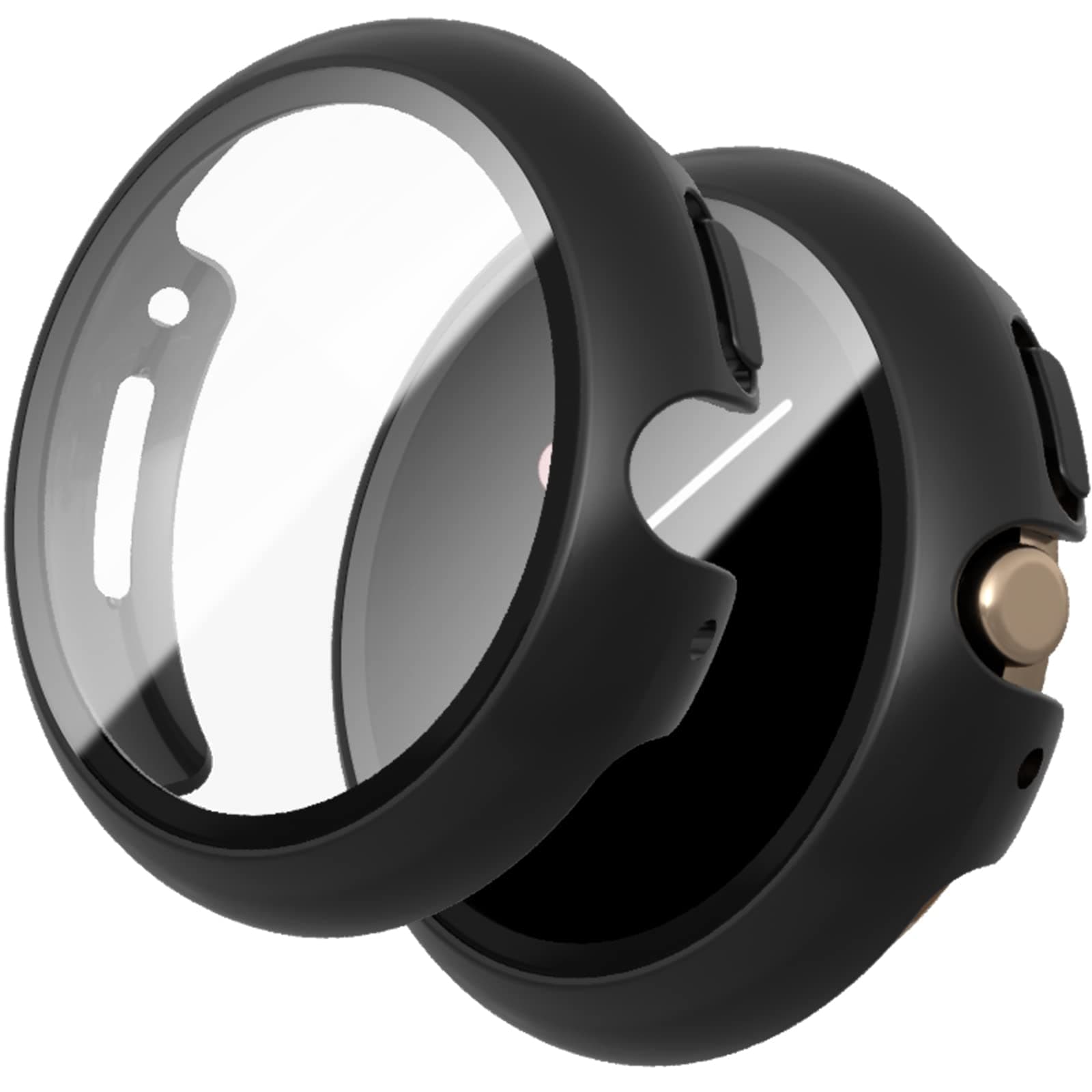 HASDON [2 Pack] Compatible with Google Pixel Watch 2(2023) / Pixel Watch Case with Tempered Glass Screen Protector, Matte Full Coverage Protective Cover Bumper