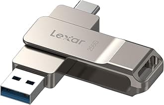 Lexar D40E 256GB Dual Drive USB 3.2 Gen 1 Type-C™ Jump Drive, USB-C Flash Drive Metal Housing Swivel Design Thumb Drive