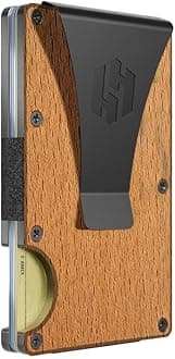 HayvenhurstReinvented Design Men's Wallet - Slim, Minimalistic & Seamless, Blocks RFID Scanners, Holds 12 Cards & Has a Money Clip, Beech Wood, Minimalist