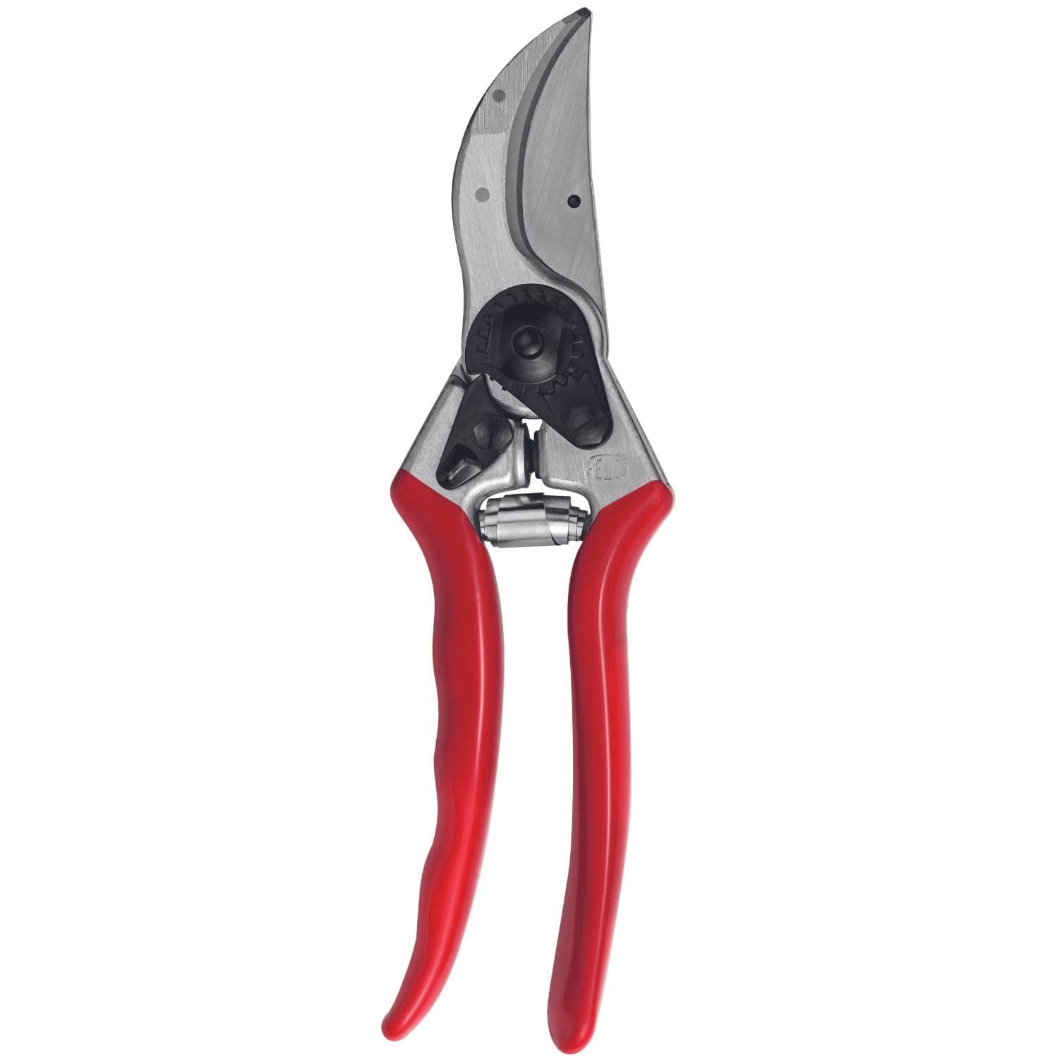 2 Pruning Secateurs – 25 mm Cutting Diameter, for Large Hands, 215 mm Length, with Sap Groove, Straight Handles, Red