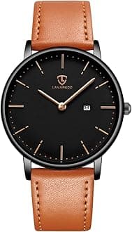 BEN NEVISWatch, Mens Watch, Minimalist Fashion Simple Wrist Watch Analog Date with Leather Strap