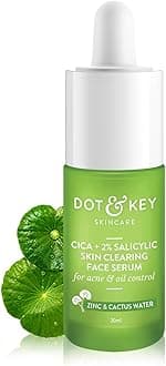 Dot-and-key Salicylic Acid Serum, 2% with Cica, Anti-Acne Treatment for Oily Skin, 1 fl oz