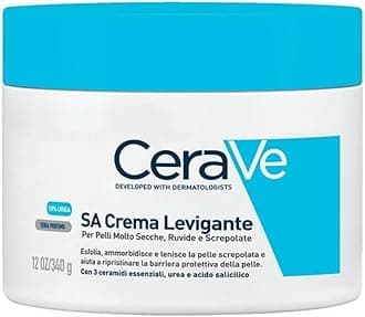 CeraVe SA Smoothing Cream Pot With Salicylic Acid, 10% Urea, & 3 Essential Ceramides, Gentle Exfoliating Body Cream for Dry Rough Bumpy Skin, Fast-Absorbing, Dermatologist Developed, 340g